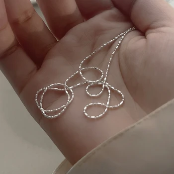 Изящное ожерелье из рисовых бусин из стерлингового серебра, женская цепочка для ключиц, простая цепочка на шею, маленькие аксессуары в крутом стиле