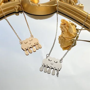 Новое ожерелье clouds raindrops, женский персонализированный креативный дизайн, подвеска с выражением солнечного настроения, цепочка на ключицу