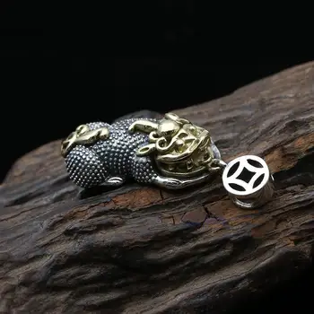 Новый s925 инкрустированный чистым серебром медный кулон с мифическим диким животным, тайское серебряное древнее мужское женское ожерелье-подвеска