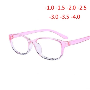 -1.0 -1.5 -2.0 -2.5 -3.0 -3.5 -4.0 Готовые Очки для близорукости Женские Мужские Близорукие Очки в Черно-розовой оправе Myopic Eye Glasse