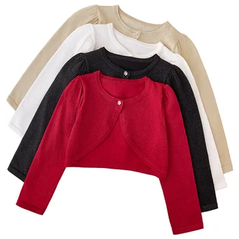 1-7 лет Осенний вязаный кардиган для маленьких девочек, Весенний трикотажный свитер для мальчиков и девочек, свитер с кондиционером, Хлопковая детская одежда