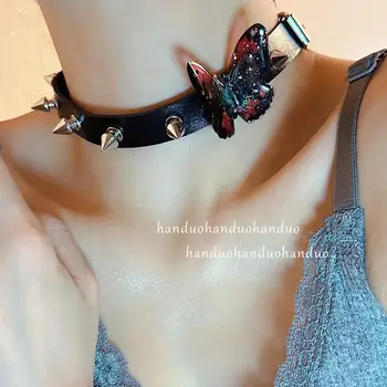 1 шт. Женская модная цепочка в форме бабочки Y2K, женская винтажная цепочка в стиле Миллениум, панк, Цепочка для рок-девушки, Искусственная цепочка для шеи