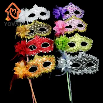 1 шт. красивая цветочная ручная маска Для женщин, леди, девочек, Венецианская принцесса, Маскарадные маски на палочке, украшение для танцевальной вечеринки