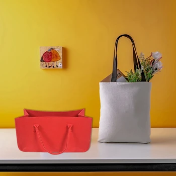 10-кратный войлочный кошелек, войлочная сумка для хранения, повседневная хозяйственная сумка большой емкости - Красный