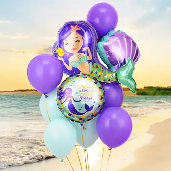 10 шт., набор воздушных шаров для вечеринки в честь дня рождения в виде ракушки русалки - создайте волшебную подводную атмосферу!