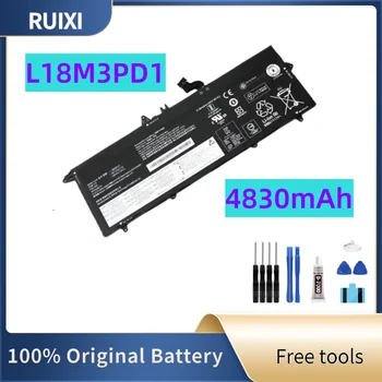 100% RUIXI Оригинальный Аккумулятор для Ноутбука 11,52V 57Wh L18M3PD1 ThinkPad Серии T490s T495S T14S L18L3PD1 L18M3PD2 SB10K97652 + Инструменты