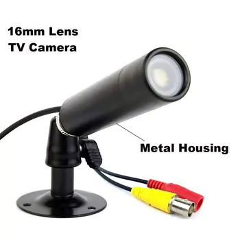 1000TVL или 800TVL 16-миллиметровая мини-камера с цветной пулей Металлический корпус с кронштейном Камера видеонаблюдения для системы dvr