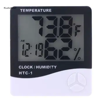 11UA Мини Цифровой ЖК-измеритель температуры и влажности, часы, Гигрометр, термометр для помещений