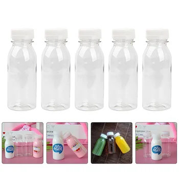 12 шт. прозрачных ПЭТ-бутылок объемом 200 мл с широким горлышком для сока, молока и йогурта