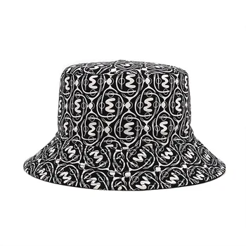 2023 Буква Цветочный Принт Ведро Шляпы Солнцезащитная Панама Рыболовные Кепки Женская Мужская Мода Летняя Рыбацкая Шляпа