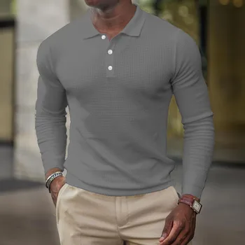 2023 Весенне-осенняя мужская рубашка Поло, мужской спортивный костюм, повседневные топы с длинными рукавами, мужская одежда с модным принтом, футболки