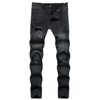 2023 весеннее новое поступление, высококачественные повседневные джинсы slim fit для мужчин, мужские модные классические брюки, мужские стрейчевые мужские KZ16