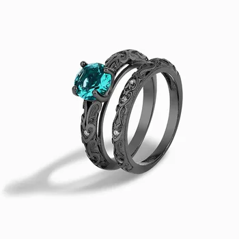 2023 Европа и Америка S925 Стерлинговое серебро Черное золото Двухслойное кольцо из стекла Palaiba Изысканное Высококачественное женское кольцо