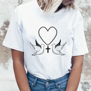 2023 Жаркое Лето, женская футболка I Love Jesus Faith, футболка в стиле Ретро, Уличная одежда в стиле Харадзюку, женские графические Футболки Оверсайз