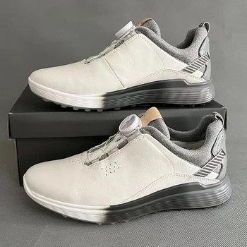 2023 Женская обувь для гольфа из натуральной кожи, брендовые спортивные кроссовки для гольфа на открытом воздухе с быстрой шнуровкой, женские