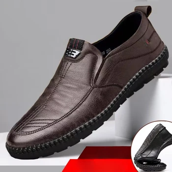 2023 Модная мужская обувь, деловые модельные туфли, мужская одежда, мужская обувь, нескользящая обувь для вождения, мужская кожаная обувь, бесплатная доставка
