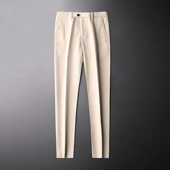 2023 Мужские Осенне-зимние новые шерстяные брюки с высокой талией, мужские деловые повседневные прямые брюки, Мужские Корейские свободные костюмные брюки P406