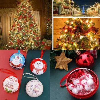 2023 Рождественские шары, украшения для Рождественской елки, Рождественские украшения, 7-сантиметровая банка для конфет, Жестяная Коробка для рождественских украшений