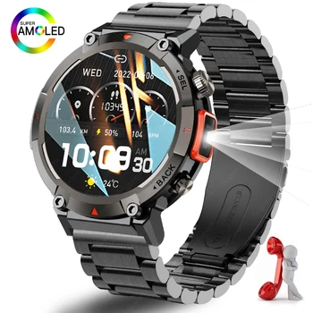 2023new Уличные часы мужские с фонариком Спортивный Фитнес-браслет для измерения артериального давления Ip67 Водонепроницаемые часы для Android Ios
