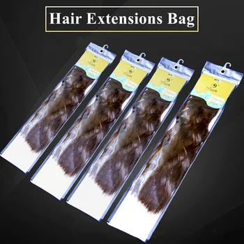 25ШТ 8-дюймовые ~ 32-дюймовые парики из натуральных волос Защищают подвесные сумки из ПВХ, Толстые волнистые пучки на пуговицах, Дреды, Синтетическая сумка для волос для плетения косичек