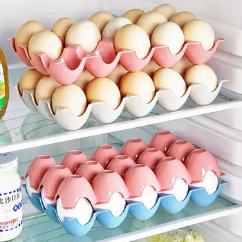 2шт Яйца Кухонный Ящик для хранения куриных яиц Органайзер Холодильник Для хранения Контейнера для яиц Держатель Футляра Подставка Стеллажи Полка Сервировочная Посуда
