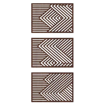 3 Шт Настенная наклейка Craft Decor Деревянные поделки в стиле ретро для гостиной, объемный винтажный декор для деревенского кулона