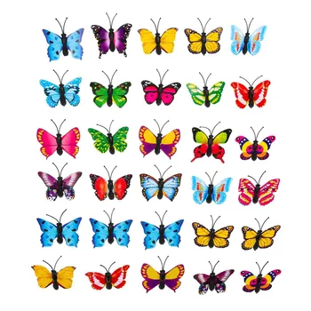 30 Шт декоративных кнопок-бабочек для офиса, портативная фотостена, металлическая пробковая доска, разноцветные бабочки