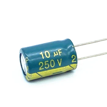 30 шт./лот алюминиевый электролитический конденсатор 250 В 10 МКФ, размер 8 * 12 10 МКФ, 20%