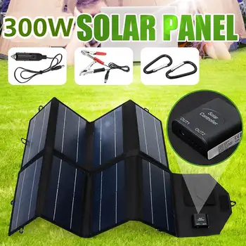 300 Вт Складная USB Солнечная панель Солнечная батарея Портативное Складное Водонепроницаемое зарядное устройство для солнечной панели Наружное Зарядное устройство для мобильных устройств