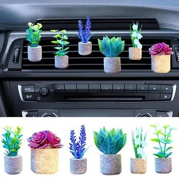 3D автомобильный освежитель воздуха, вентиляционный зажим, растения, автоматическое Искусственное вентиляционное отверстие для растений, зажим для ароматерапии, Милые украшения интерьера автомобиля