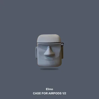3D Беспроводные Bluetooth наушники Elmo для Airpods Зарядная коробка 1/2 Силиконовая мультяшная каменная статуя Защитный чехол для Airpods Pro