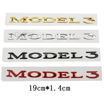 3D Буквы ABS Модель 3 Эмблема Заднего Багажника Автомобиля Эмблема Багажника Наклейка Наклейки Для SpaceX Модель 3 X S Y Аксессуары Для Укладки Автомобилей