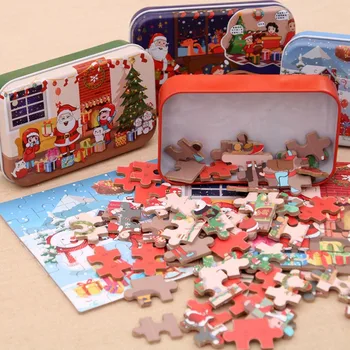 3D Рождественская игрушка-головоломка Санта, Рождественский подарок для детей, карточки Монтессори, мультяшная детская развивающая игрушка для раннего развития