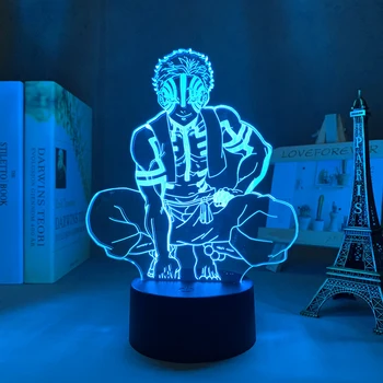 3D Светодиодная подсветка Аниме Demon Slayer Akaza для украшения детской спальни Ночник Подарок на День Рождения Декор комнаты 3d лампа Манга Дропшиппинг