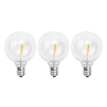 3шт сменных светодиодных лампочек G40, небьющиеся светодиодные лампы-глобусы с винтовым основанием E12 для солнечного теплого белого цвета