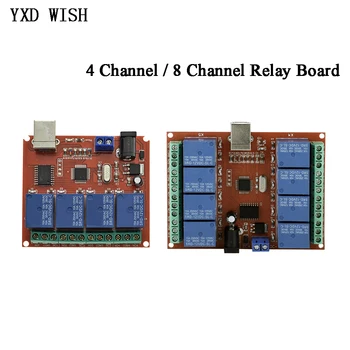 4-Канальная/8-Канальная Релейная Плата Type-B USB Программируемый Чип Драйвера Реле ULN2803 Для Arduino 4-Полосные/8-Полосные Реле 5V 12V