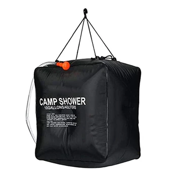 40‑литровый мешок для душа, герметичный мешок для душа с солнечным подогревом, для кемпинга, для путешествий на открытом воздухе, черный