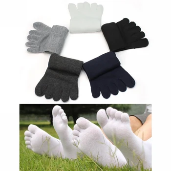 5 Пар модных мужских носков с пятью отдельными носками, удобные теплые носки для йоги с пятью пальцами, силиконовые нескользящие невидимые носки-лодочки