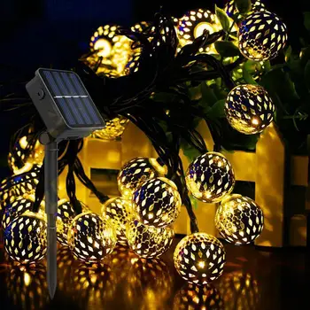 500 см Светодиодный Светильник IP44 Водонепроницаемой Высокой Яркости Iron Art На Солнечной Энергии в Марокканском Стиле Декоративная Лампа для Фестиваля