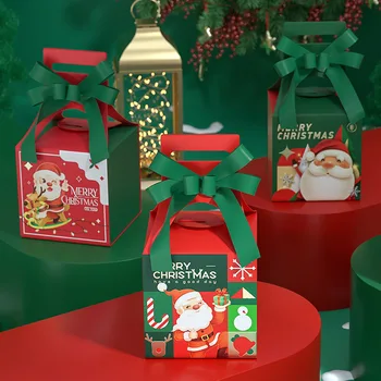 5шт Коробка Navidad 2023 в Канун Рождества Подарочная упаковка Яблочного драже с конфетами Санта Клаус Детский Праздник С Новым Годом 2024 Сувениры для вечеринок