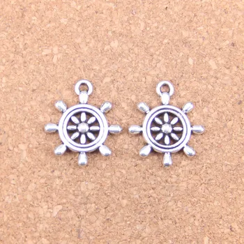 62 шт. подвески, штурвал, руль 22x20 мм, Антикварные подвески, Старинные Тибетские серебряные украшения, сделай сам для браслета-ожерелья