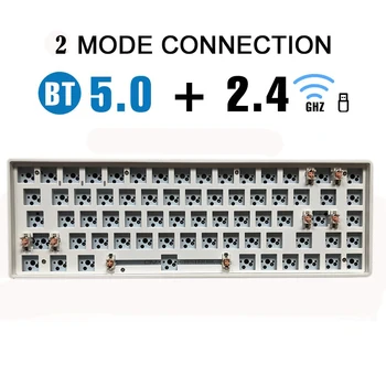 68 клавиш Беспроводной Bluetooth 2.4G Hotswap DIY Keyboard Kit ТЕСТЕР отключения звука, Совместимый с 3/5 контактными переключателями