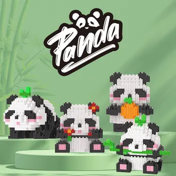 8 Kawaii Panda Серии Микрочастиц Строительный Блок Креативные Милые Животные DIY Собранные Кирпичи Игрушки Для Chillren Рождественский Подарок