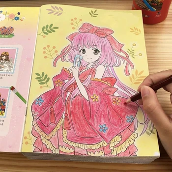 8 Книг, 128 принцесс, книжка-раскраска для детей 3-10 лет, учащихся начальной школы, учебная книжка для рисования для девочки