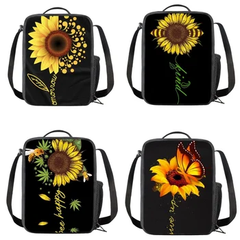 Belidome Sunflower Art Design Портативные детские ланч-боксы для детей, пакеты для ланча, Термоизолированные контейнеры для Бенто-ланчбоксов