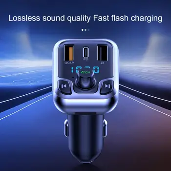 Bluetooth-передатчик, автомобильный Bluetooth FM-передатчик, USB-быстрая зарядка, автомобильный адаптер Bluetooth, 5A Быстрое зарядное устройство, автомобильный аксессуар