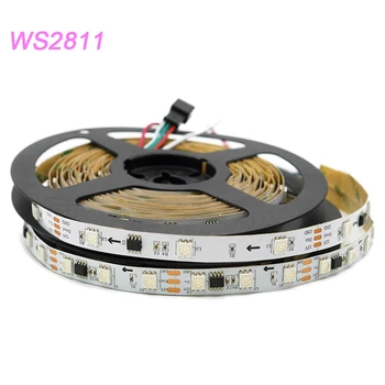 DC 12V 5m smart WS2811 pixel Led Strip light адресуемая светодиодная лента 30/48/60 светодиодов/m полноцветная WS2811 IC SMD 5050 RGB led лампа Лента