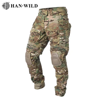 HAN WILD Модернизированная версия боевых штанов G3 + подкладки Походные брюки Армейский камуфляж Сафари Страйкбольные военно-тактические брюки Gen3