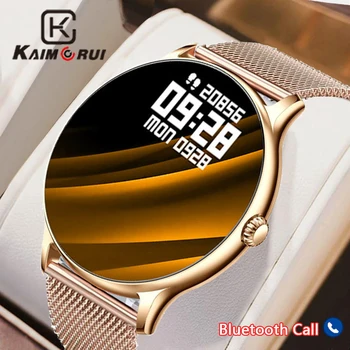 KAIMORUI Bluetooth Call Смарт-часы для женщин и мужчин, GPS-трек, фитнес-трек с полным касанием, водонепроницаемые мужские смарт-часы Lady для Android IOS