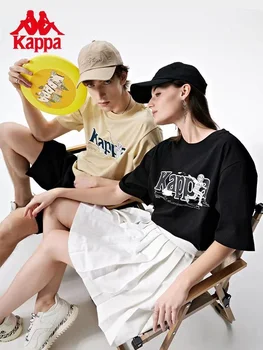 Kappa Весенне-Летняя Тематика Кемпинга Для Мужчин и женщин С коротким рукавом 2023, Новая спортивная Повседневная футболка